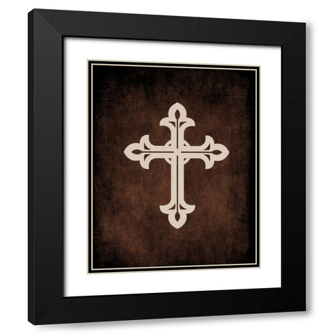 Cross Grunge I Black Modern Wood Framed Art Print with Double Matting by Robinson, Tamara