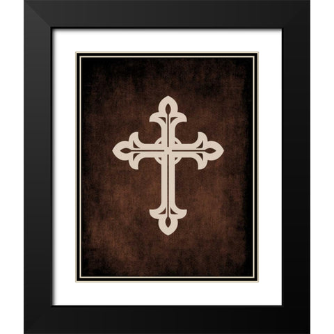Cross Grunge I Black Modern Wood Framed Art Print with Double Matting by Robinson, Tamara