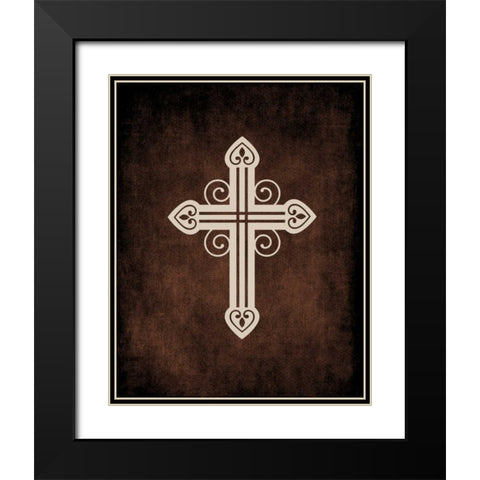 Cross Grunge II Black Modern Wood Framed Art Print with Double Matting by Robinson, Tamara