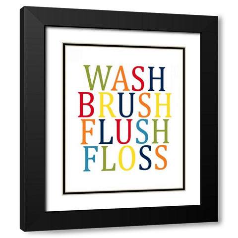 Wash Brush Flush II Black Modern Wood Framed Art Print with Double Matting by Robinson, Tamara