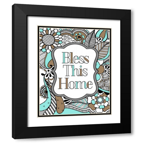 Bless This Home Color Black Modern Wood Framed Art Print with Double Matting by Robinson, Tamara