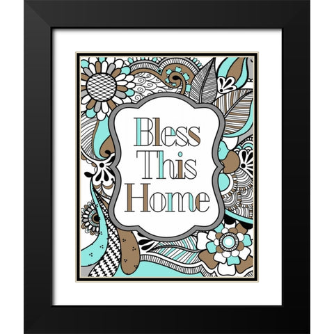 Bless This Home Color Black Modern Wood Framed Art Print with Double Matting by Robinson, Tamara
