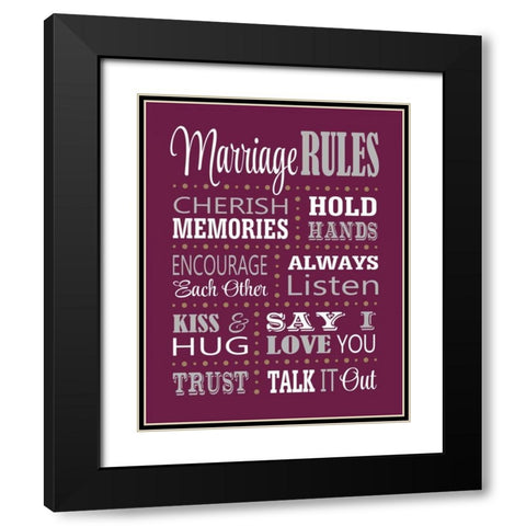 Marriage Rules Black Modern Wood Framed Art Print with Double Matting by Robinson, Tamara