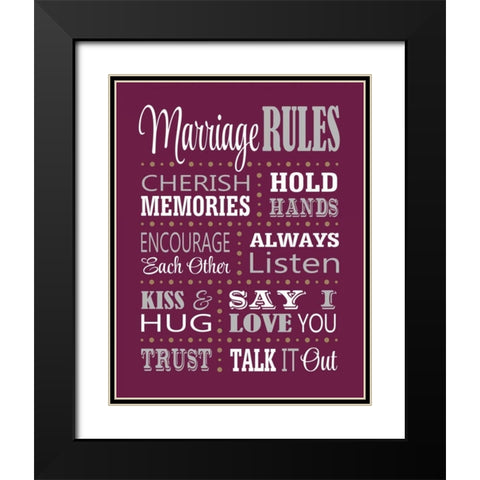 Marriage Rules Black Modern Wood Framed Art Print with Double Matting by Robinson, Tamara