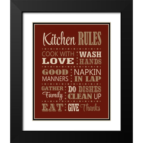 Kitchen Rules Black Modern Wood Framed Art Print with Double Matting by Robinson, Tamara