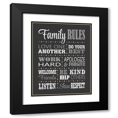 Family Rules II Black Modern Wood Framed Art Print with Double Matting by Robinson, Tamara