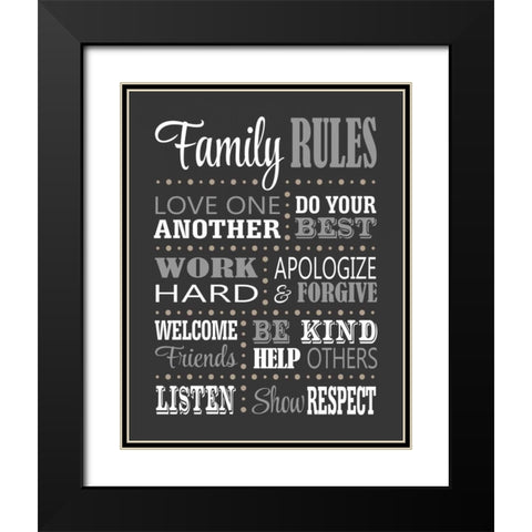 Family Rules II Black Modern Wood Framed Art Print with Double Matting by Robinson, Tamara