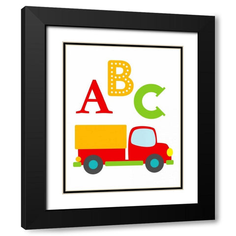 Transportation ABC Black Modern Wood Framed Art Print with Double Matting by Robinson, Tamara