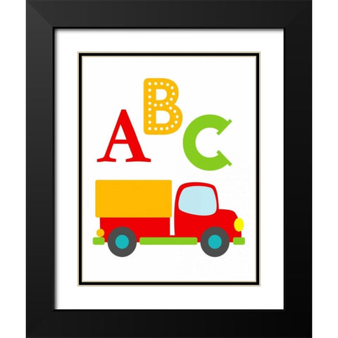 Transportation ABC Black Modern Wood Framed Art Print with Double Matting by Robinson, Tamara