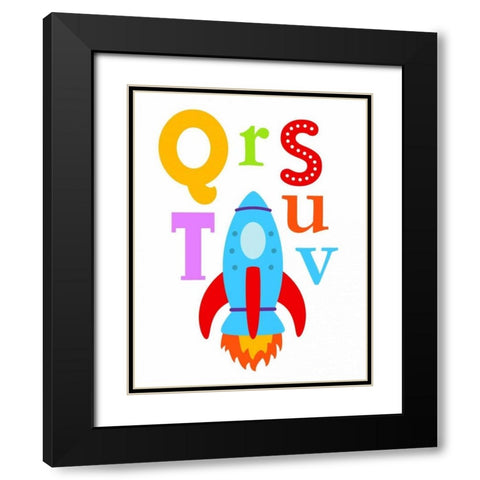Transportation QRSTUV Black Modern Wood Framed Art Print with Double Matting by Robinson, Tamara
