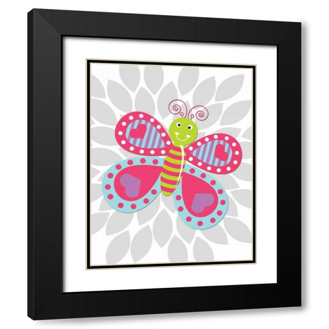 Lovebug Flower I Black Modern Wood Framed Art Print with Double Matting by Robinson, Tamara