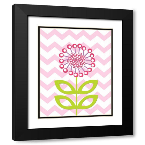 Chevron Lovebug III Black Modern Wood Framed Art Print with Double Matting by Robinson, Tamara