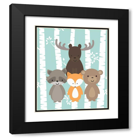 Woodland Black Modern Wood Framed Art Print with Double Matting by Robinson, Tamara