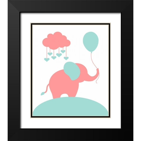 Elephant Black Modern Wood Framed Art Print with Double Matting by Robinson, Tamara