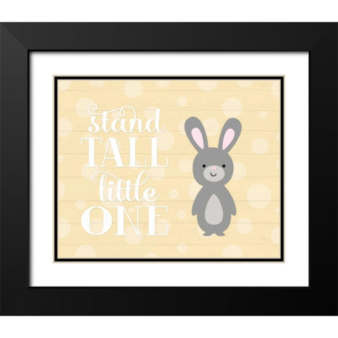 Stand Tall Bunny II Black Modern Wood Framed Art Print with Double Matting by Robinson, Tamara