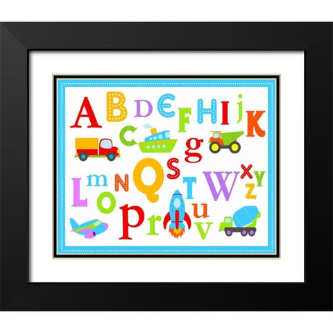 Transportation ABCs Black Modern Wood Framed Art Print with Double Matting by Robinson, Tamara