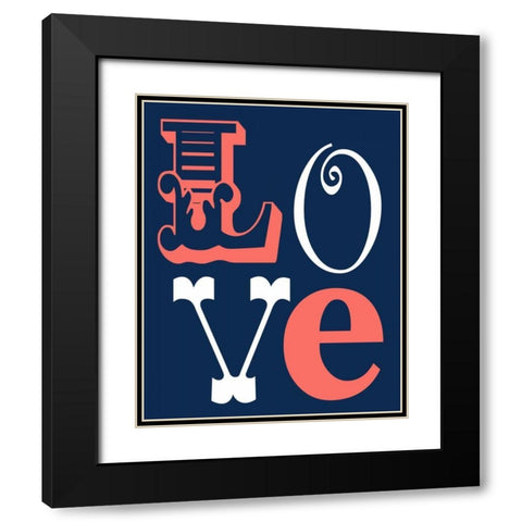 Love Black Modern Wood Framed Art Print with Double Matting by Robinson, Tamara