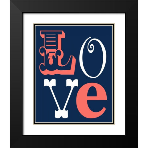 Love Black Modern Wood Framed Art Print with Double Matting by Robinson, Tamara