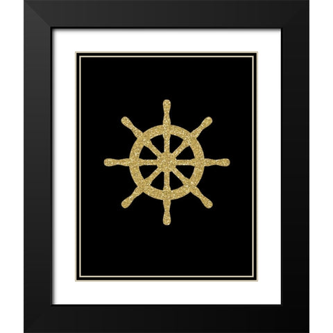 Glitter Wheel Black Modern Wood Framed Art Print with Double Matting by Robinson, Tamara