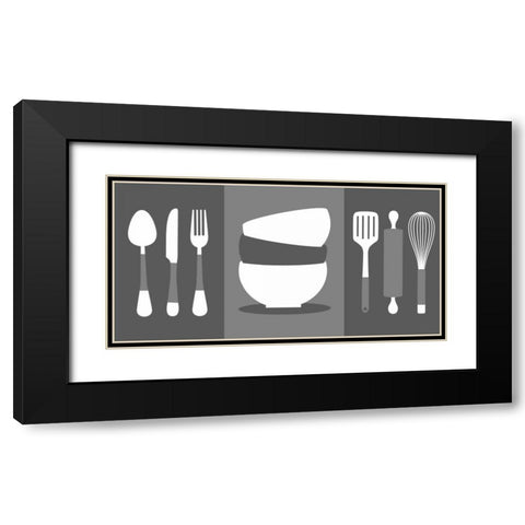 Kitchen Utensils IV Black Modern Wood Framed Art Print with Double Matting by Robinson, Tamara