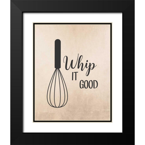 Whip It Good Black Modern Wood Framed Art Print with Double Matting by Robinson, Tamara