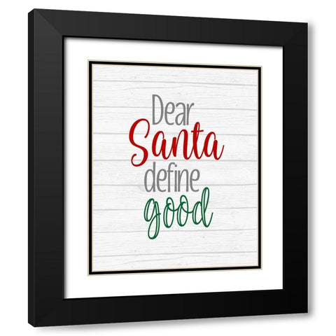 Deer Santaâ€¦ Black Modern Wood Framed Art Print with Double Matting by Robinson, Tamara