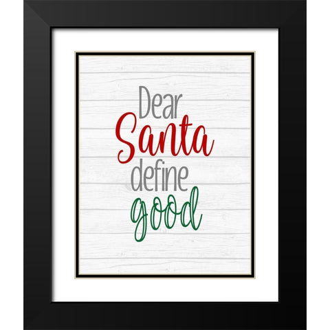 Deer Santaâ€¦ Black Modern Wood Framed Art Print with Double Matting by Robinson, Tamara