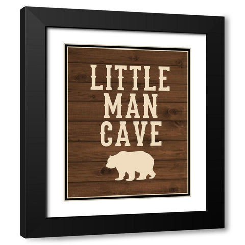 Little Man Cave Black Modern Wood Framed Art Print with Double Matting by Robinson, Tamara