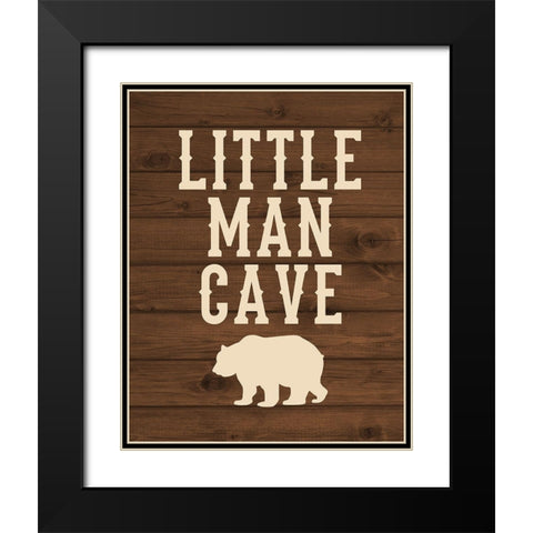 Little Man Cave Black Modern Wood Framed Art Print with Double Matting by Robinson, Tamara