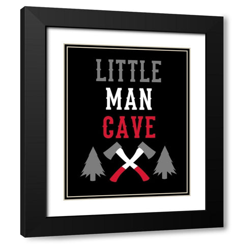Little Man Cave Lumberjack Black Modern Wood Framed Art Print with Double Matting by Robinson, Tamara