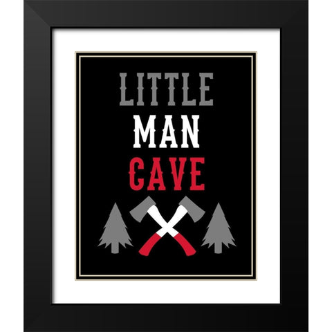 Little Man Cave Lumberjack Black Modern Wood Framed Art Print with Double Matting by Robinson, Tamara