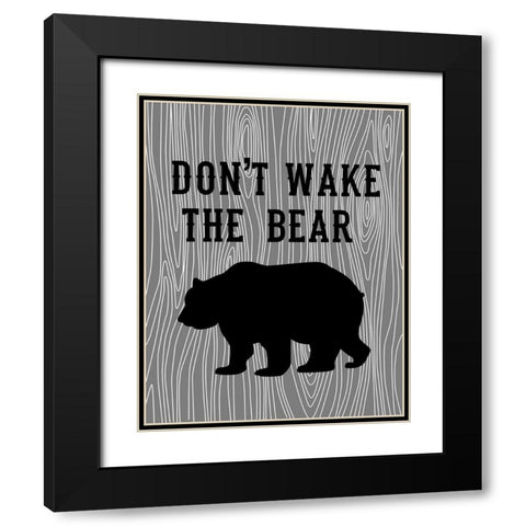 Dont Wake the Bear Black Modern Wood Framed Art Print with Double Matting by Robinson, Tamara