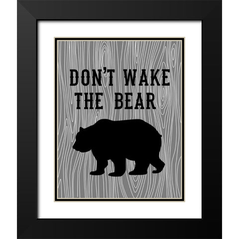 Dont Wake the Bear Black Modern Wood Framed Art Print with Double Matting by Robinson, Tamara