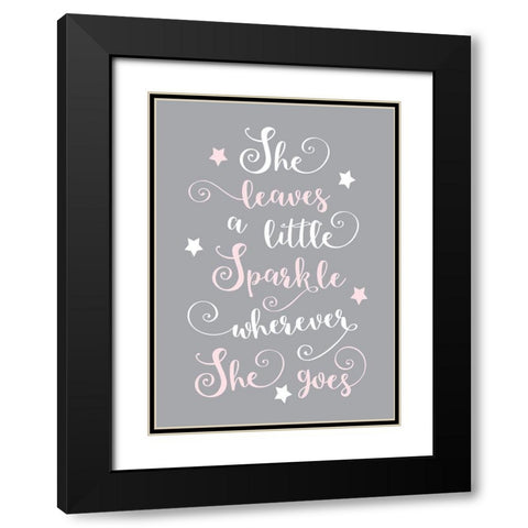 Fairy Sparkle Black Modern Wood Framed Art Print with Double Matting by Robinson, Tamara