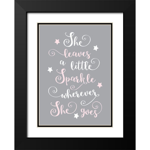 Fairy Sparkle Black Modern Wood Framed Art Print with Double Matting by Robinson, Tamara