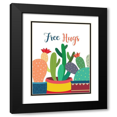 Free Hugs Black Modern Wood Framed Art Print with Double Matting by Robinson, Tamara