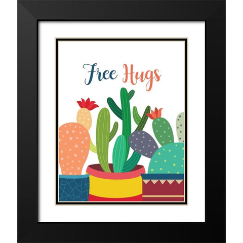 Free Hugs Black Modern Wood Framed Art Print with Double Matting by Robinson, Tamara