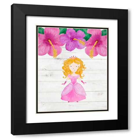 Princess Flowers Black Modern Wood Framed Art Print with Double Matting by Robinson, Tamara