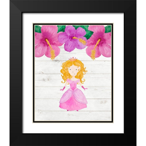 Princess Flowers Black Modern Wood Framed Art Print with Double Matting by Robinson, Tamara