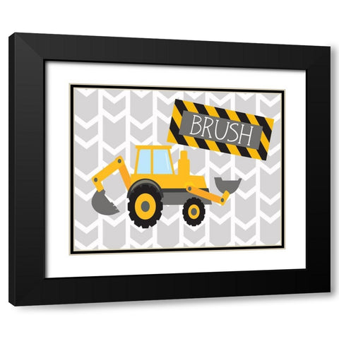 Construction Brush Black Modern Wood Framed Art Print with Double Matting by Robinson, Tamara