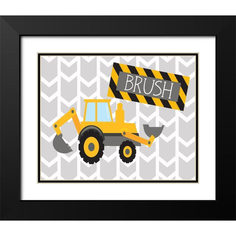 Construction Brush Black Modern Wood Framed Art Print with Double Matting by Robinson, Tamara