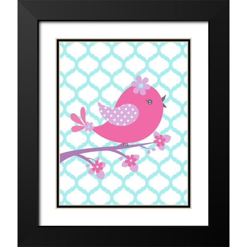 Bird Floral Branch I Black Modern Wood Framed Art Print with Double Matting by Robinson, Tamara