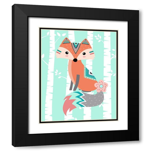 Tribal Fox Girl II Black Modern Wood Framed Art Print with Double Matting by Robinson, Tamara