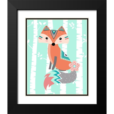 Tribal Fox Girl II Black Modern Wood Framed Art Print with Double Matting by Robinson, Tamara