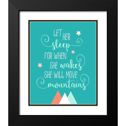 Let Her Sleep Black Modern Wood Framed Art Print with Double Matting by Robinson, Tamara