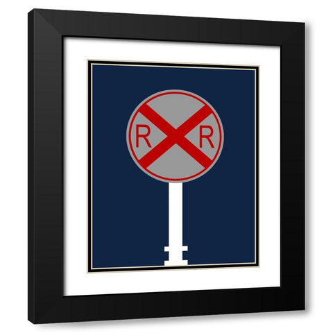 Railroad Black Modern Wood Framed Art Print with Double Matting by Robinson, Tamara