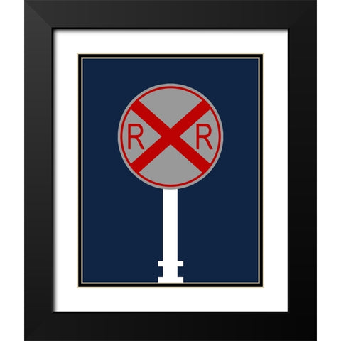 Railroad Black Modern Wood Framed Art Print with Double Matting by Robinson, Tamara