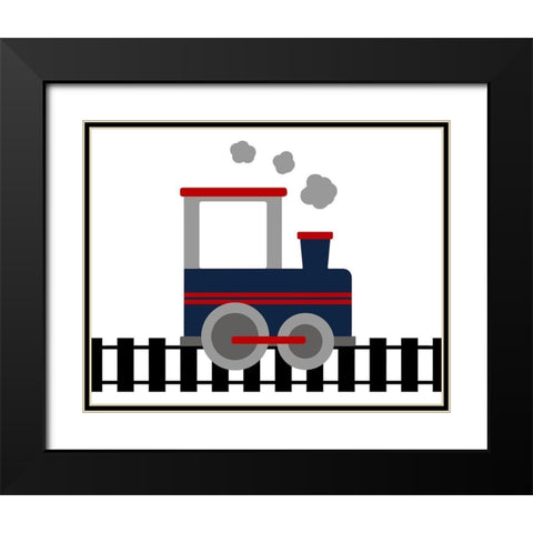 Train Tracks Black Modern Wood Framed Art Print with Double Matting by Robinson, Tamara