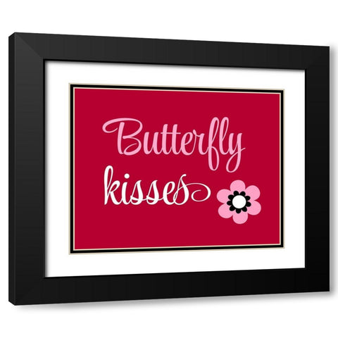 Butterfly Kisses Black Modern Wood Framed Art Print with Double Matting by Robinson, Tamara
