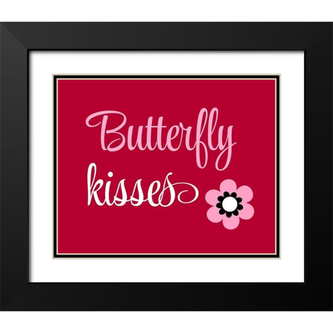 Butterfly Kisses Black Modern Wood Framed Art Print with Double Matting by Robinson, Tamara
